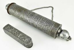 A 19TH CENTURY PERISIAN SCROLL HOLDER AND A PEN BOX 十九世纪波斯