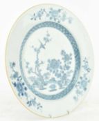 QING DYNASTY BLUE AND WHITE CHARGER PLATE 清 青花花鸟盘