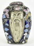 QING DYNASTY CLOISONNE FIGURINE OF 'LUXING' 清掐丝珐琅彩禄星