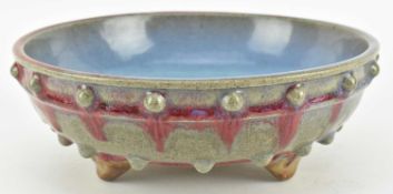 JUNYAO RU-DING BOWL /BRUSH WASHER 鈞窑釉鼓钉盆/笔洗 足內刻《三》字