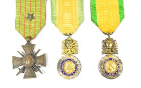 WWI FRENCH MEDALS - MEDAILLE MILITAIRE & CROIX DE GUERRE