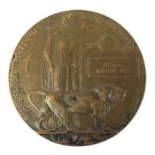 WWI MEMORIAL PLAQUE - SECOND LIEUTENANT HIGHLAND LIGHT INFANTRY
