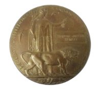 WWI MEMORIAL PLAQUE - CAPTAIN IN THE ROYAL WARWICKSHIRE REGIMENT