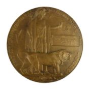 WWI MEMORIAL PLAQUE - CAPTAIN IN THE WELSH REGIMENT