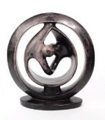 AFRICAN SOAPSTONE CARVING OF CIRCLE OF LOVE