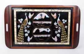 VINTAGE 20TH CENTURY MAHOGANY SERVING TRAY