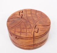 HAND CRAFTED MODERN CARVED FISH PUZZLE BOX