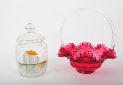 FENTON - TWO VICTORIAN 19TH CENTURY PIECES OF GLASSWARE