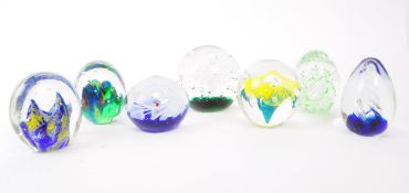 COLLECTION OF X7 VINTAGE GLASS PAPERWEIGHTS