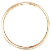 HALLMARKED 9CT GOLD TRI-COLOUR RUSSIAN BANGLE