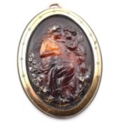 VICTORIAN CARVED PIQUÉ WORK LOCKET PENDANT
