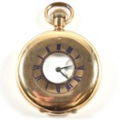 GOLD PLATED HALF HUNTER POCKET WATCH