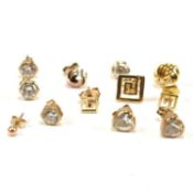 COLLECTION OF GOLD STUD EARRINGS AF