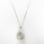 HALLMARKED 9CT GOLD & DIAMOND DROP PENDANT NECKLACE