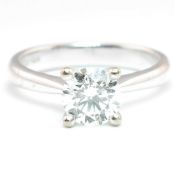18CT WHITE GOLD & DIAMOND SOLITAIRE RING WITH GIA REPORT