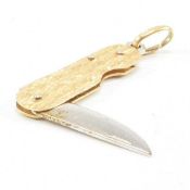 VINTAGE 18CT BICOLOUR GOLD POCKETKNIFE NECKLACE PENDANT