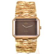 GILBERT ALBERT 1970S OMEGA DE VILLE 18CT GOLD WRIST WATCH