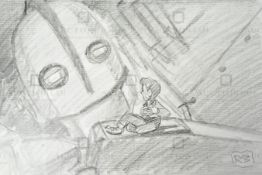 THE IRON GIANT - ORIGINAL DRAWING BY RICHARD BAZLEY