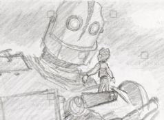 THE IRON GIANT - ORIGINAL DRAWING BY RICHARD BAZLEY