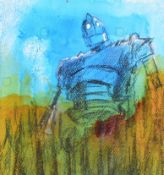 THE IRON GIANT - ORIGINAL MIXED MEDIA BY RICHARD BAZLEY
