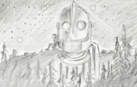 THE IRON GIANT - ORIGINAL DRAWING BY RICHARD BAZLEY