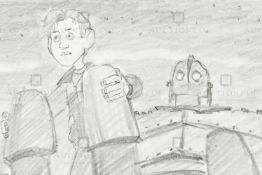 THE IRON GIANT - ORIGINAL DRAWING BY RICHARD BAZLEY