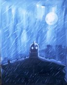 THE IRON GIANT - ORIGINAL PAINTING ON CANVAS BY RICHARD BAZLEY