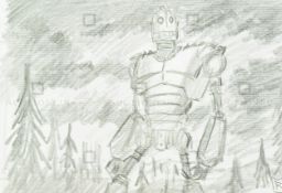 THE IRON GIANT - ORIGINAL DRAWING BY RICHARD BAZLEY