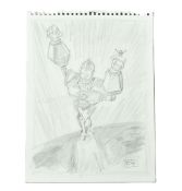 THE IRON GIANT - ORIGINAL DRAWING BY RICHARD BAZLEY