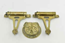 W. NEWMAN & SONS LTD, BIRMINGHAM - PAIR OF BRASS DOOR-SPRINGS T/W BRASS DOOR KNOCKER