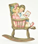 LATE 19TH CENTURY AMERICAN POP UP ROCKING CHAIR GREETING CARD