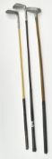COLLECTION OF THREE GOLF CLUBS INCLUDING C.1908 SCHENECTADY HICKORY PUTTER BY SPALDING