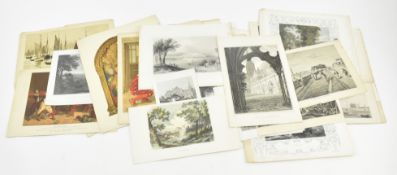 ENGRAVINGS. COLLECTION OF LOOSE VICTORIAN ENGRAVINGS & PLATES FROM BOOKS