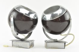 PAIR OF MID CENTURY SPACE AGE EYEBALL WALL LAMP SCONCES