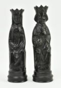 ARNOLD MACHIN FOR WEDGWOOD - BLACK BASALT KING & QUEEN