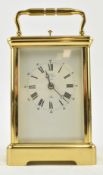 L' EPEE PARIS - VINTAGE FRENCH BRASS & GLASS CARRIAGE CLOCK