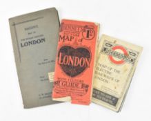 LONDON. THREE EARLY 20TH CENTURY MAPS OF LONDON INCL. UNDERGROUND
