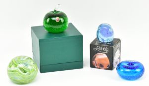 SELECTION OF GLASS PAPERWEIGHTS