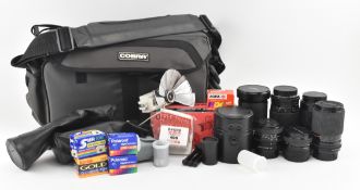 CAMERA LENSES & ACCESSORIES. COLLECTION OF VINTAGE CAMERA LENSES