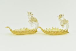 A PAIR OF VINTAGE VENETIAN GLASS BON BON DISHES