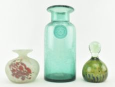 COLLECTION OF THREE PIECES OF VINTAGE GLASSWARE INCL. MDINA