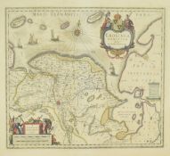 NETHERLANDS. CIRCA 1645 ENGRAVED MAP OF GRONINGEN BY WILLEM BLAEU