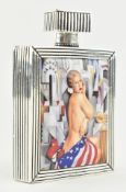 GERMAN 800 SILVER ENAMELLED MODEL SCENT BOTTLE / FLASK