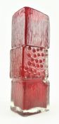 STYLE OF GEOFFREY BAXTER FOR WHITEFRIARS - RUBY DRUNKEN BRICKLAYER VASE