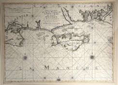 BRITISH ISLES. LATE 17TH CENTURY FRENCH ENGRAVED MAP OF THE SOUTH
