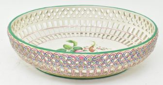 FRENCH 19TH CENTURY CERAMIC RETICULATED WOVEN BASKET BOWL