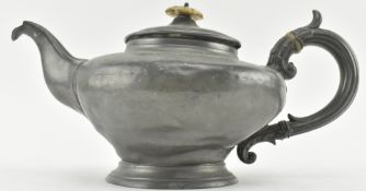 EARLY 20TH CENTURY JAMES DIXON & SONS PEWTER & MOP TEAPOT