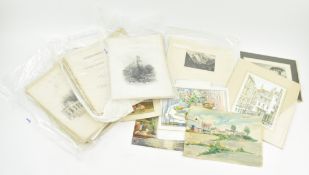 ENGRAVINGS & WATERCOLOURS. COLLECTION OF 19TH & 20TH CENTURY ARTWORKS
