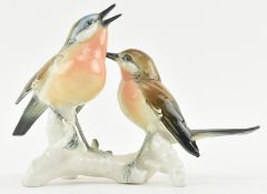 KARL ENS - VINTAGE 20TH CENTURY GERMAN PORCELAIN FIGURINE OF TWO BIRDS