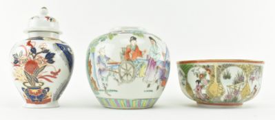 THREE MID 20TH CENTURY CHINESE AND JAPANESE CERAMICS